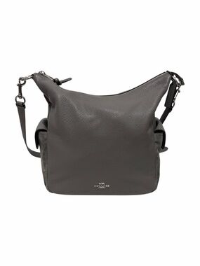 Coach Pebbled Gray Leather Shoulder Handbag